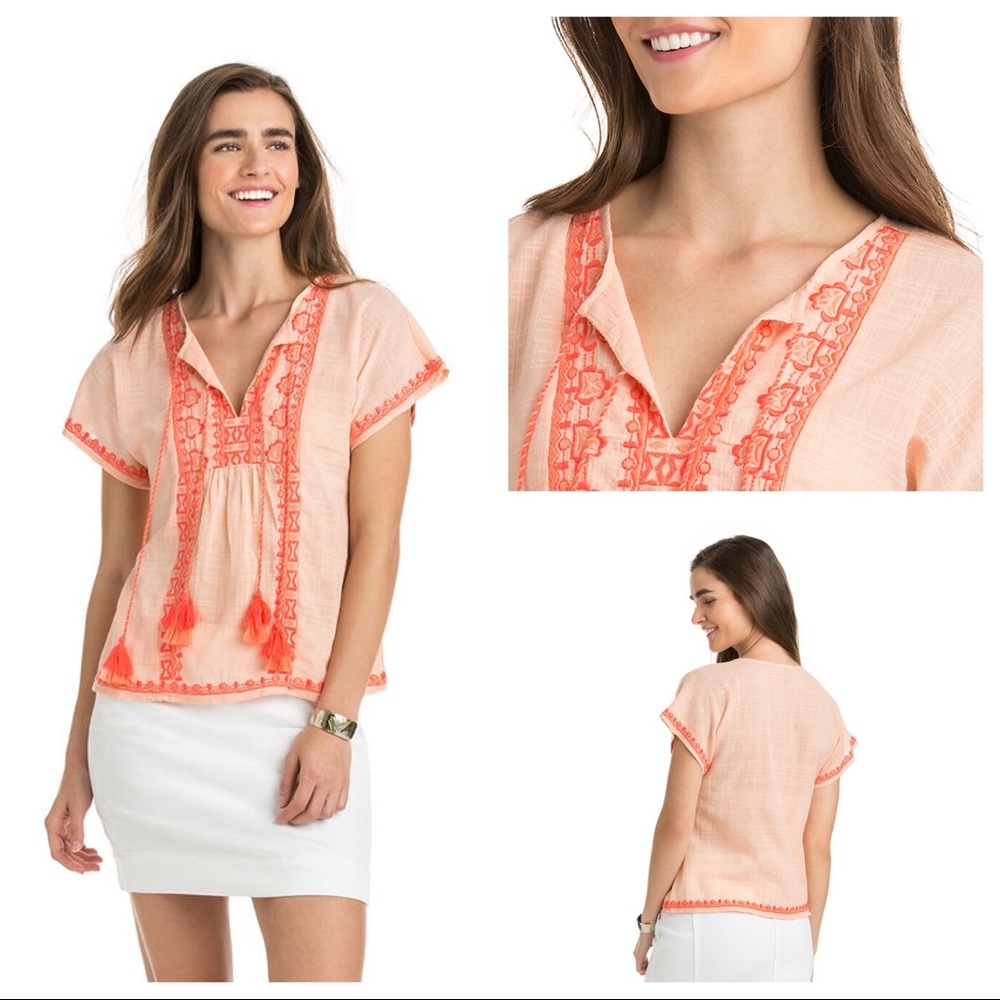 Vineyard Vines Embroidered Tunic Top - XS